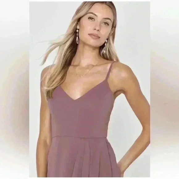 Lulu's Reinette Mauve Midi Dress Size Small - Picture 2 of 11